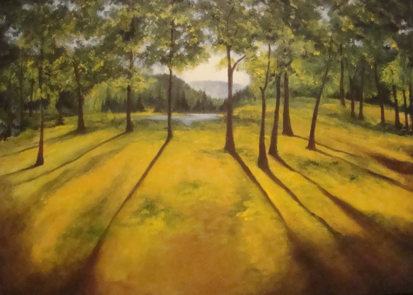 Myra Jones painting Sunrise In Park